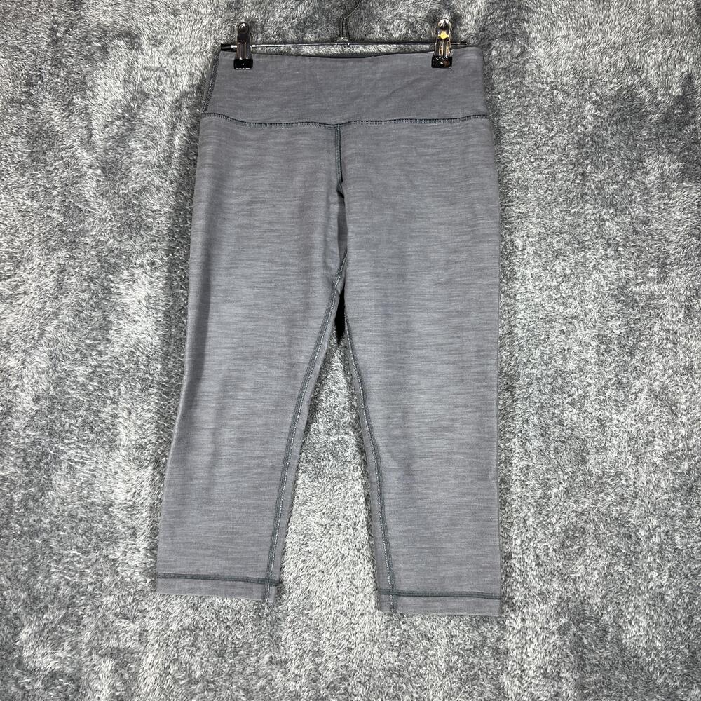 Lululemon Pants Womens 4 Gray Cropped Knit Pull On Elastic Waist 18 Inseam
